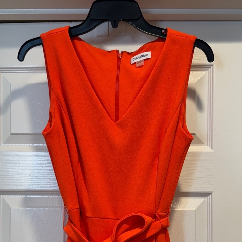 Calvin Klein orange wide-leg jumpsuit - Picture 4 of 7